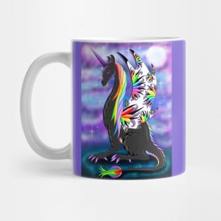 Rainbow black dragon Mug